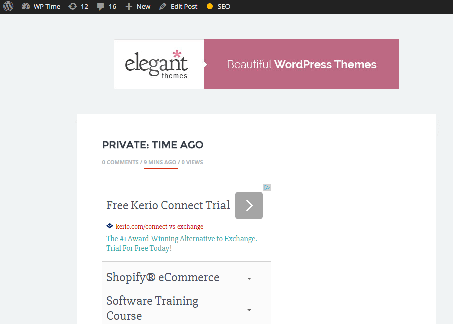 wordpress time ago for posts