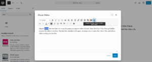Video Popup Builder in Gutenberg (using Classic block only)